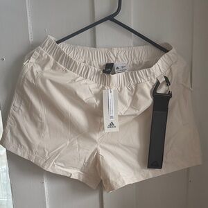 adidas Women’s Cream Athletic Shorts with Elastic Waist